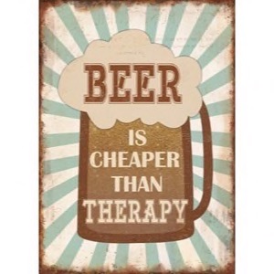 Magnet 5x7cm Beer Is Cheaper Than Therapy